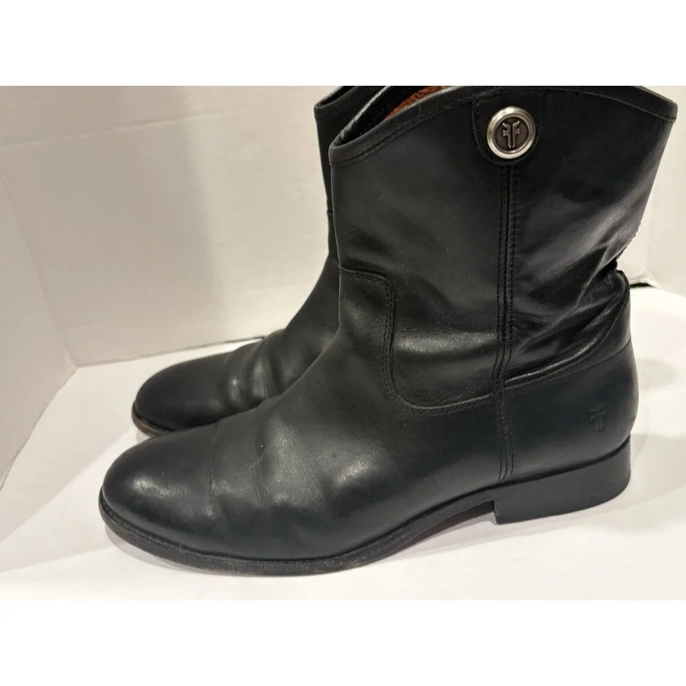Frye Melissa Women's Size 9 B Black Button Short Black Riding Style 77897 Boots